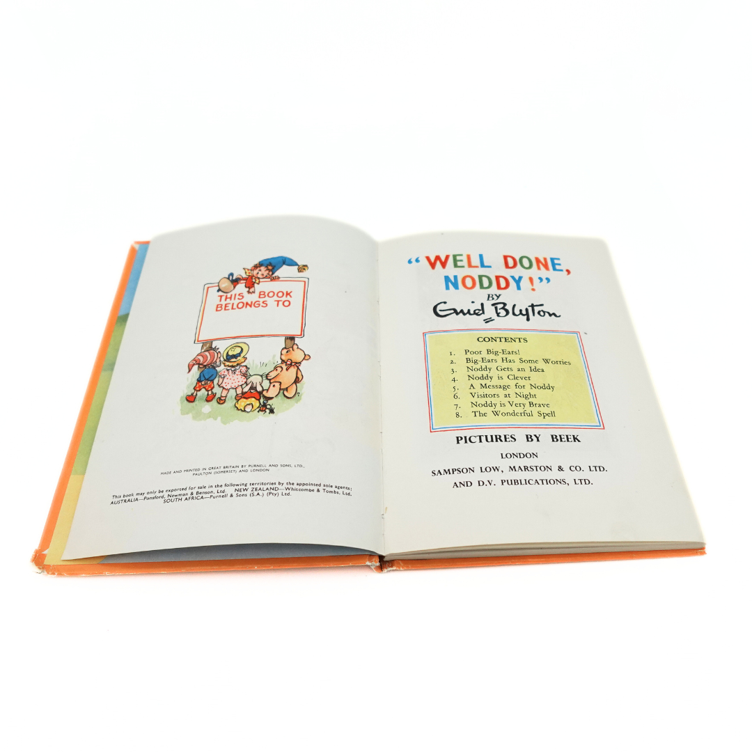 Publishing page for the Well Done Noddy hardcover book