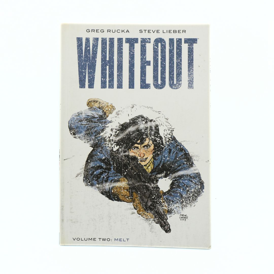 Front cover of Whiteout Volume Two: Melt with a blue and white colour palette