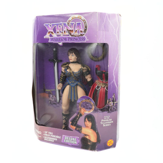 Xena action figure in packaging with purple background