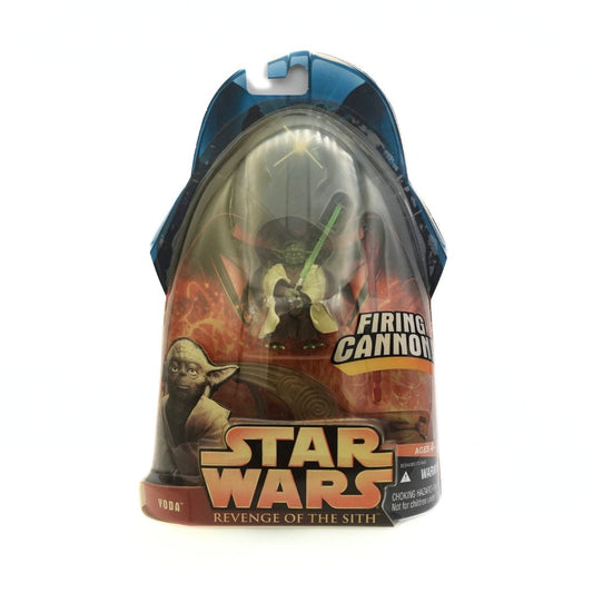 Star Wars Revenge of the Sith 2005 Yoda Firing Cannon figurine, still in its packaging