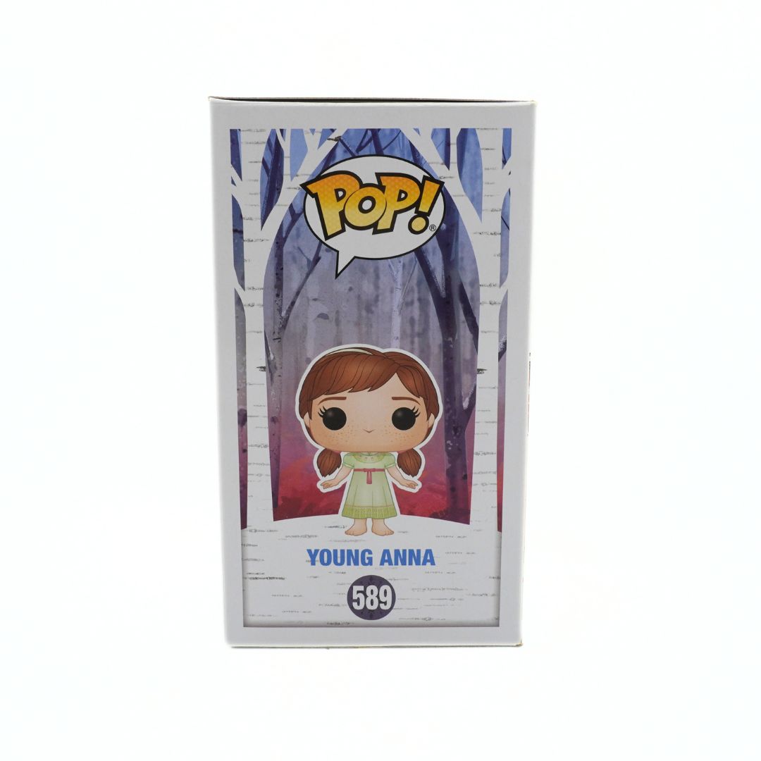 Funko Pop! vinyl figure packaging with 'Young Anna' on a white background