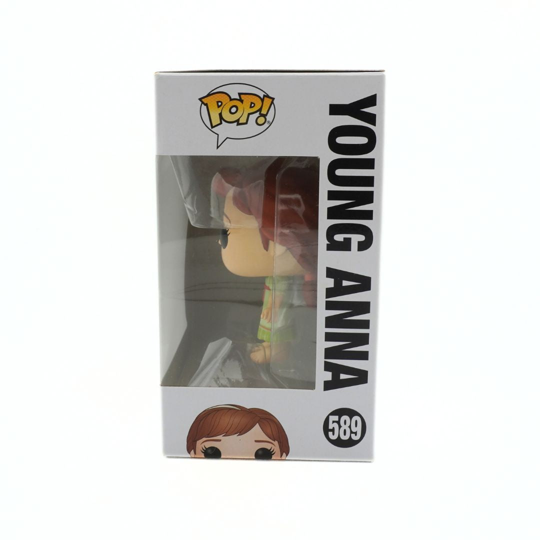 Funko Pop! vinyl figure packaging with 'Young Anna' and number 589 on a white background