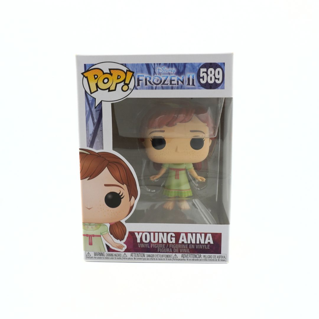 Funko Pop! vinyl figure of Young Anna from Frozen II in packaging on a white background