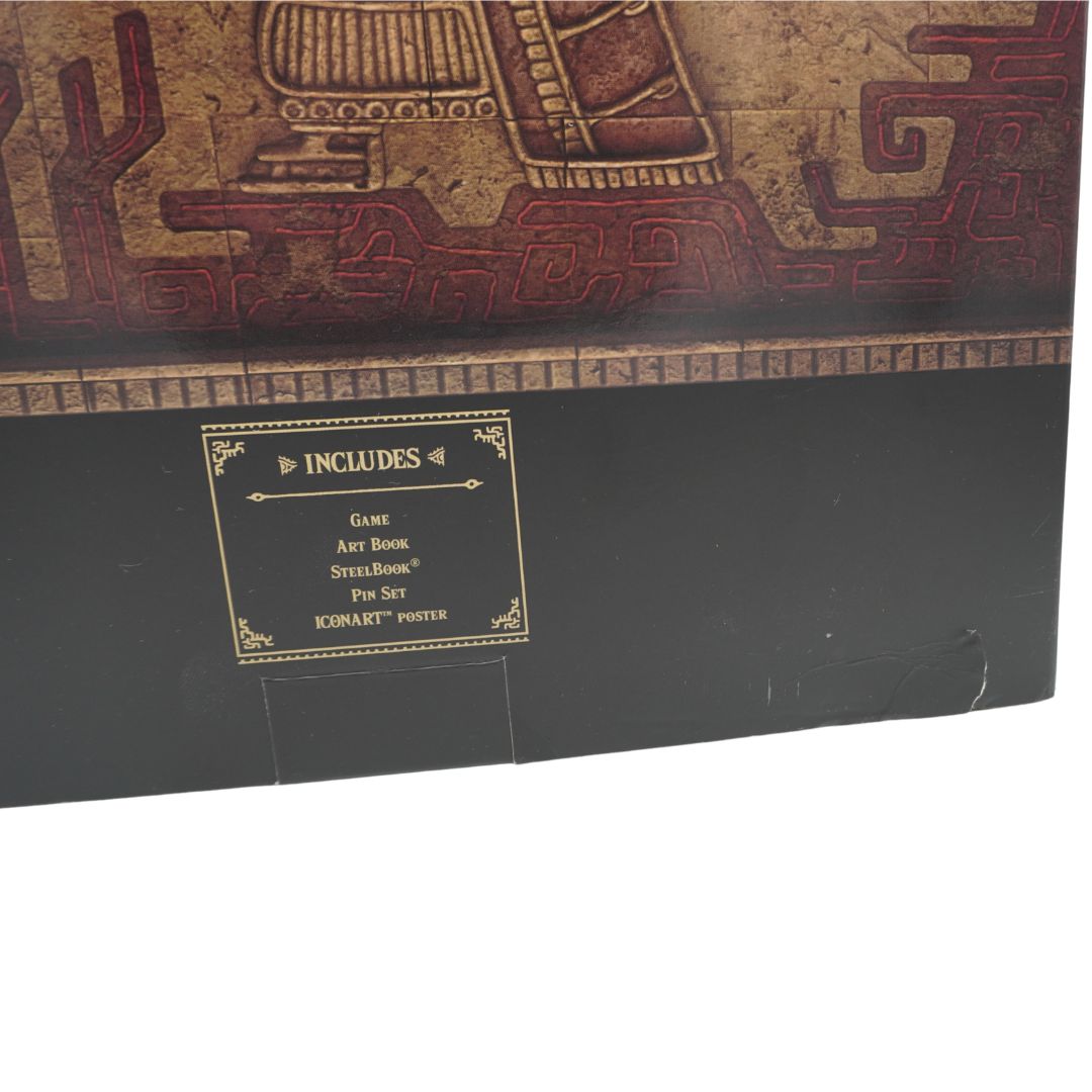 Tear in a black box thats holding a game, artbook, steelbook, pin set and Iconrt Poster